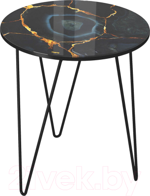 Журнальный столик Sheffilton SHT-CT27 (титановый кварц/черный муар) - фото