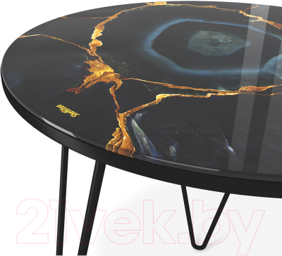 Журнальный столик Sheffilton SHT-CT27 (титановый кварц/черный муар)