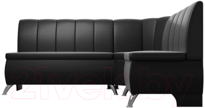 Уголок кухонный мягкий Лига Диванов Кантри 113 правый / 60338 (экокожа, черный)