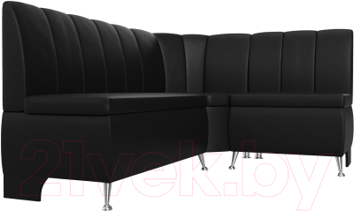 Уголок кухонный мягкий Лига Диванов Кантри 113 правый / 60338 (экокожа, черный)