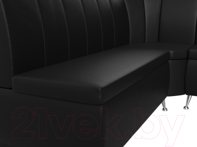 Уголок кухонный мягкий Лига Диванов Кантри 113 правый / 60338 (экокожа, черный)