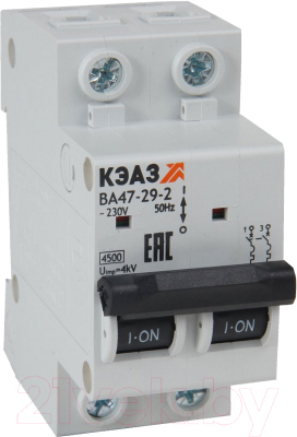 Выключатель автоматический КЭАЗ ВА47-29-2C10-УХЛ3 4.5кА / 318240 - фото