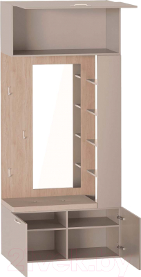 Секция в прихожую Мебельград Джерси с зеркалом и подсветкой
