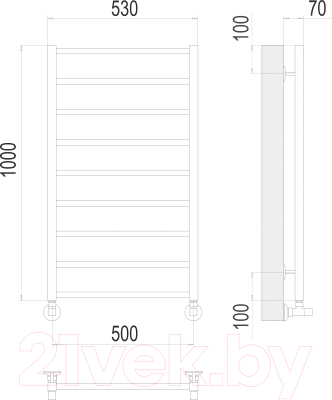 Полотенцесушитель водяной Terminus Контур П9 500x1000