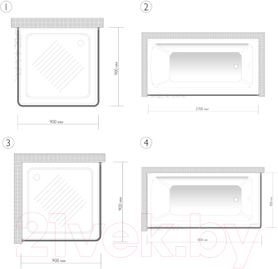 Карниз для ванны FORA 390KUW
