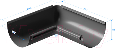 Угол желоба Docke Stal Premium внутренний 90 градусов D125 PVPU-1004