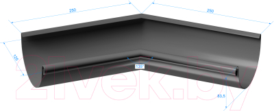 Угол желоба Docke Stal Premium внутренний 135 градусов D125 PVPA-1004