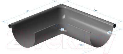 Угол желоба Docke Stal Premium внешний 90 градусов D125 PVPE-1004