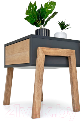 Прикроватная тумба Crafto Мунк 04 44x40x50 (графит дуб)