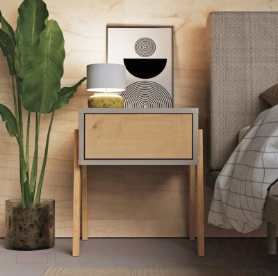 Прикроватная тумба Crafto Мунк 06 44x40x50 (латте дуб)