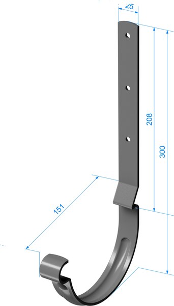 Кронштейн желоба Docke Stal Premium длинный D125 PVKD-1004