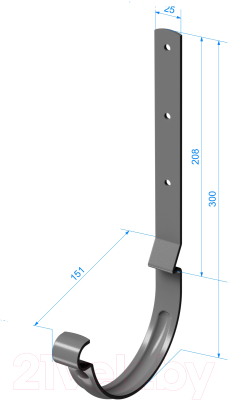 Кронштейн желоба Docke Stal Premium длинный D125 PVKD-1050