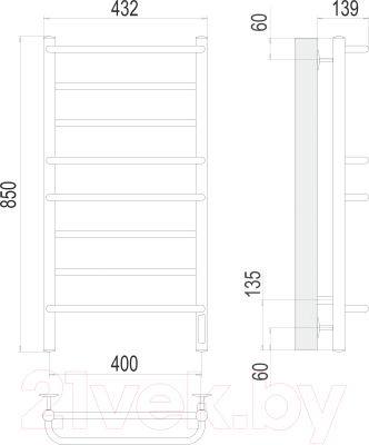 Полотенцесушитель электрический Terminus Евромикс П8 400x850