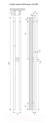 Полотенцесушитель электрический Terminus Стойка Duo Проф 160