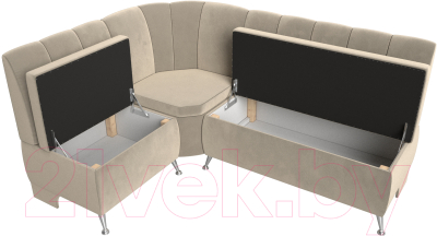 Уголок кухонный мягкий Лига Диванов Кантри 113 левый / 60330 (микровельвет, бежевый)