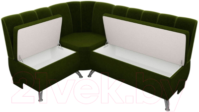Уголок кухонный мягкий Лига Диванов Кантри 113 левый (микровельвет, зеленый)