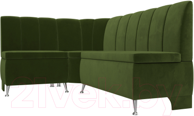 Уголок кухонный мягкий Лига Диванов Кантри 113 левый (микровельвет, зеленый)