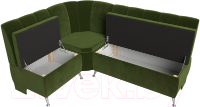 Уголок кухонный мягкий Лига Диванов Кантри 113 левый (микровельвет, зеленый)