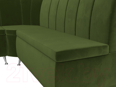 Уголок кухонный мягкий Лига Диванов Кантри 113 левый (микровельвет, зеленый)