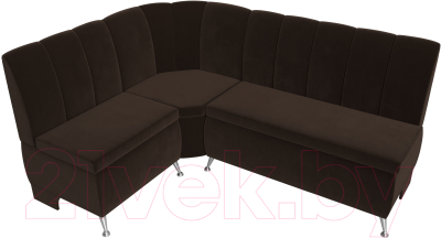 Уголок кухонный мягкий Лига Диванов Кантри 113 левый / 60332 (микровельвет, коричневый)