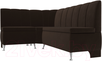 Уголок кухонный мягкий Лига Диванов Кантри 113 левый / 60332 (микровельвет, коричневый)