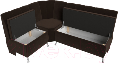 Уголок кухонный мягкий Лига Диванов Кантри 113 левый / 60332 (микровельвет, коричневый)