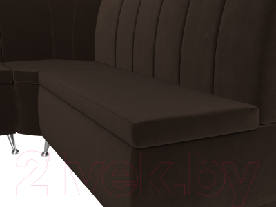 Уголок кухонный мягкий Лига Диванов Кантри 113 левый / 60332 (микровельвет, коричневый)