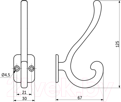 Крючок для одежды AKS Akkord