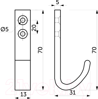 Крючок для одежды AKS Flex