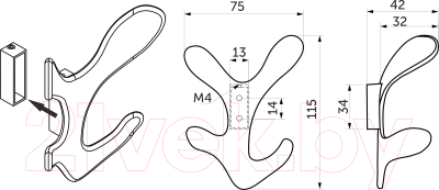 Крючок для одежды AKS Koral