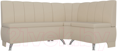 Уголок кухонный мягкий Лига Диванов Кантри 113 левый / 60335 (экокожа, бежевый) - фото