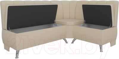 Уголок кухонный мягкий Лига Диванов Кантри 113 левый / 60335 (экокожа, бежевый)