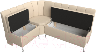 Уголок кухонный мягкий Лига Диванов Кантри 113 левый / 60335 (экокожа, бежевый)