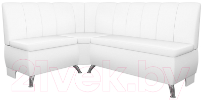 Уголок кухонный мягкий Лига Диванов Кантри 113 левый / 60336 (экокожа, белый) - фото