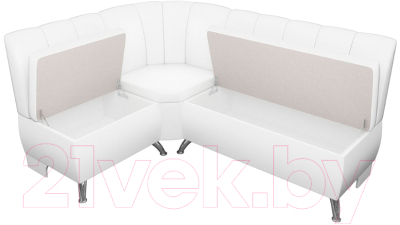 Уголок кухонный мягкий Лига Диванов Кантри 113 левый / 60336 (экокожа, белый)
