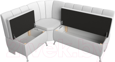 Уголок кухонный мягкий Лига Диванов Кантри 113 левый / 60336 (экокожа, белый)