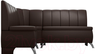 Уголок кухонный мягкий Лига Диванов Кантри 113 левый / 60337 (экокожа, коричневый)