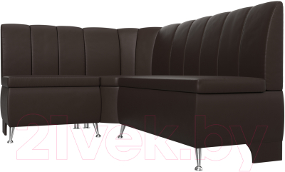Уголок кухонный мягкий Лига Диванов Кантри 113 левый / 60337 (экокожа, коричневый)
