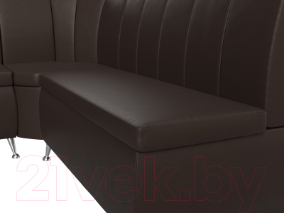 Уголок кухонный мягкий Лига Диванов Кантри 113 левый / 60337 (экокожа, коричневый)