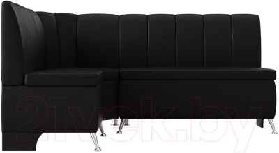 Уголок кухонный мягкий Лига Диванов Кантри 113 левый / 60338 (экокожа, черный)