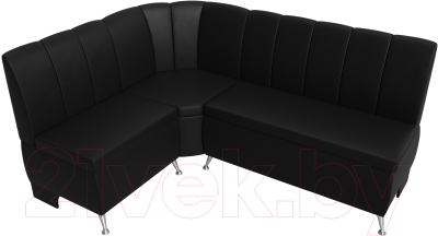 Уголок кухонный мягкий Лига Диванов Кантри 113 левый / 60338 (экокожа, черный)