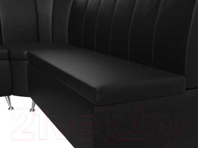 Уголок кухонный мягкий Лига Диванов Кантри 113 левый / 60338 (экокожа, черный)