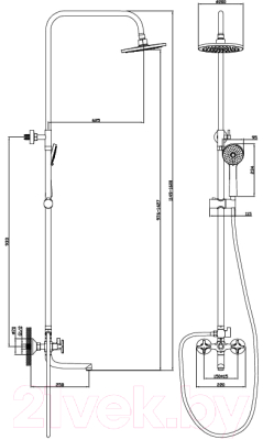 Душевая система со смесителем Diadonna Д80-335351