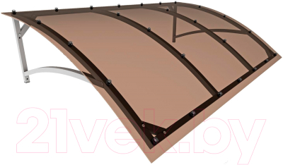 Козырек ИМпласт Скат Цинк 2000х950 Тонированный - фото