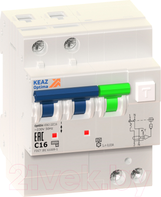 Дифференциальный автомат КЭАЗ OptiDin VD63-22C40-A-УХЛ4 / 103457 - фото