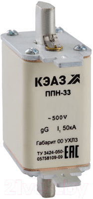Предохранитель плавкий низковольтный КЭАЗ ППН-33-X3-00-125А-УХЛ3 / 111349 - фото
