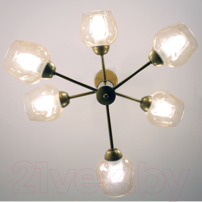 Люстра Элетех Адель 161 НПБ 01-6x60-125 Е27 / 1005405231 (золото)
