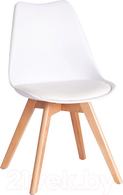 Стул Tetchair Tulip дерево/пластик/экокожа (белый) - фото