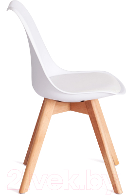 Стул Tetchair Tulip дерево/пластик/экокожа (белый)
