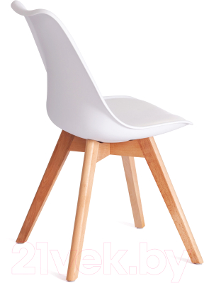 Стул Tetchair Tulip дерево/пластик/экокожа (белый)